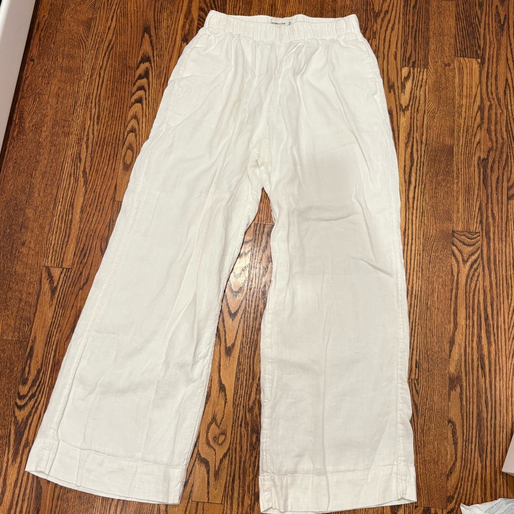 Abercrombie & Fitch Off-White linen pants